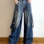 Washed Gradient Raw Edge Paneled Straight-Leg Jeans