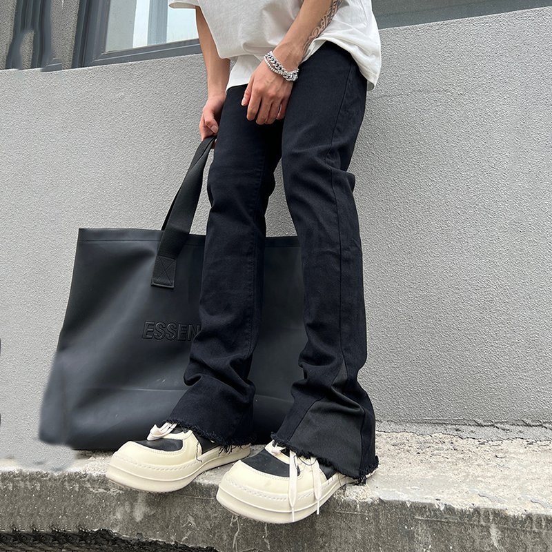Casual Solid Flared Jeans