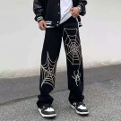 Black Spiderweb Wide-Leg Jeans