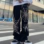 Black Spiderweb Wide-Leg Jeans
