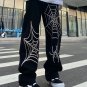 Black Spiderweb Wide-Leg Jeans