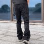 Men's Graffiti Splashed Ink Destroys Casual Retro Vibeo High Street Flared Jeans