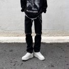 Casual Solid Color Zipper Panel Jeans