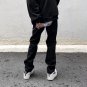 Casual Solid Color Zipper Panel Jeans