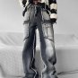 Niche Design Sense Tooling Raw Edge Wide-Leg Jeans