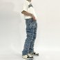 Street Style Washed Patches Cracked Mosaic Jeans