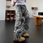 Men's High Street Retro Camouflage Multi-Pocket Jeans