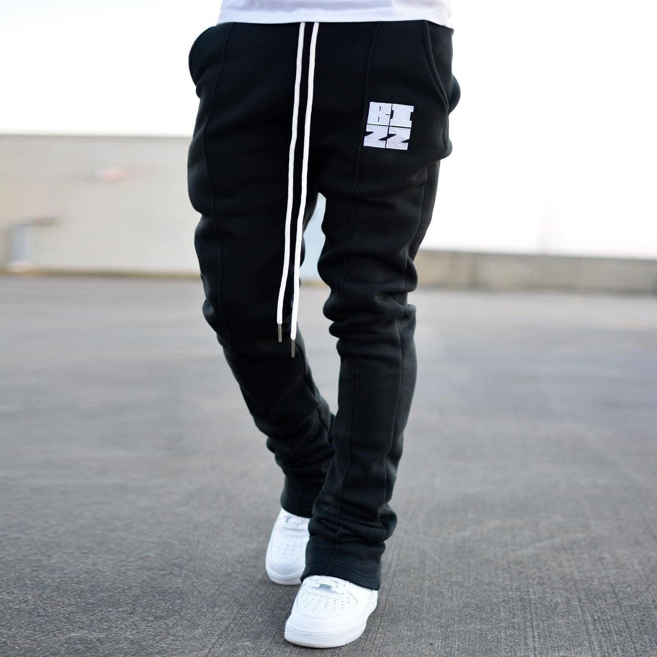 Street Straight Pile Pile Flared Trousers