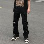Casual Solid Color Multi-Pocket Zipper Pants