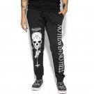 Dark Contrasting Skull Letter Personalized Printed Casual Trousers