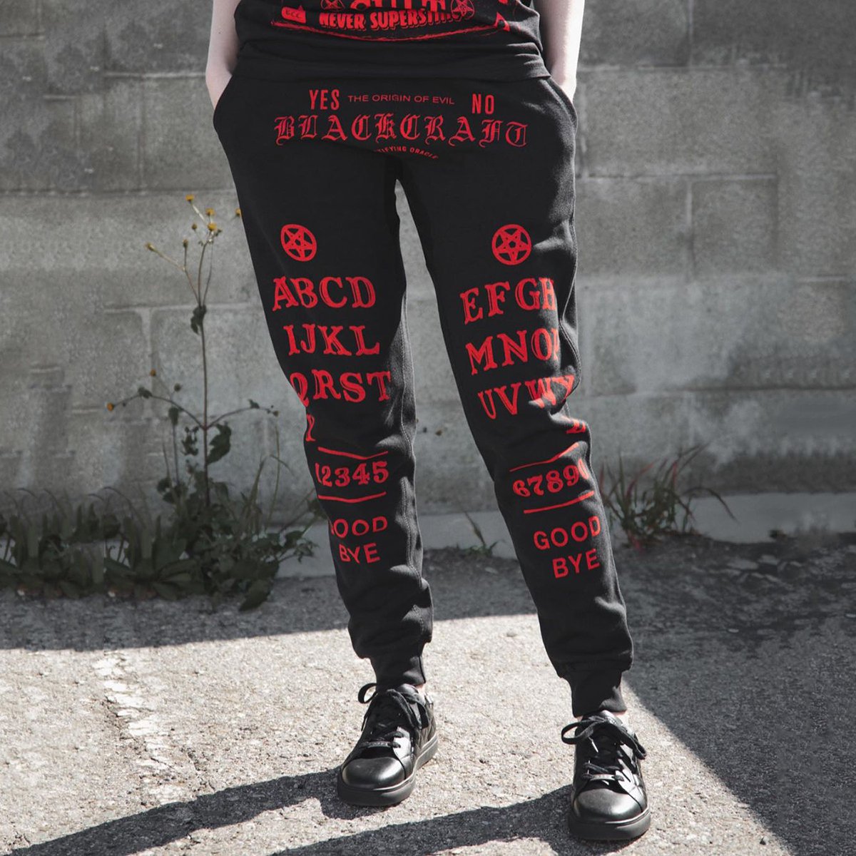 Dark Contrasting Letters Personalized Printed Casual Trousers