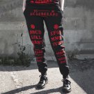 Dark Contrasting Letters Personalized Printed Casual Trousers