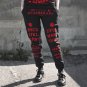 Dark Contrasting Letters Personalized Printed Casual Trousers