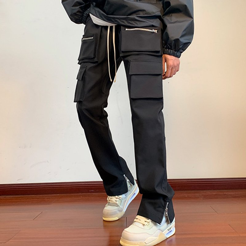 Men's Vibe Style Hiphop Buttoned Multi-Pocket Pants