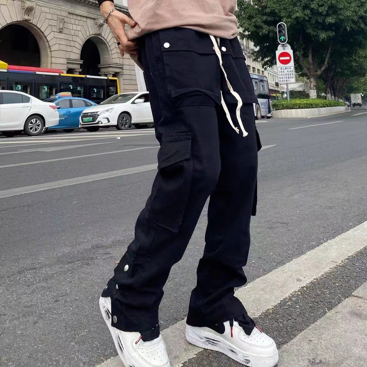 Men's Vibe Style Buttoned Multi-Pocket Hiphop Pants