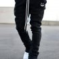 Street Straight Smile Face Print Flared Trousers