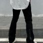 Casual Solid Color Rivet Zipper Pants