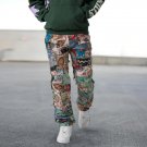 Retro Trendy Brand Printed Street Hip-Hop Stacked Trousers
