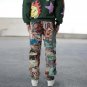 Retro Trendy Brand Printed Street Hip-Hop Stacked Trousers