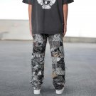 Retro Fashion Brand Printed Street Hip-Hop Casual Trousers