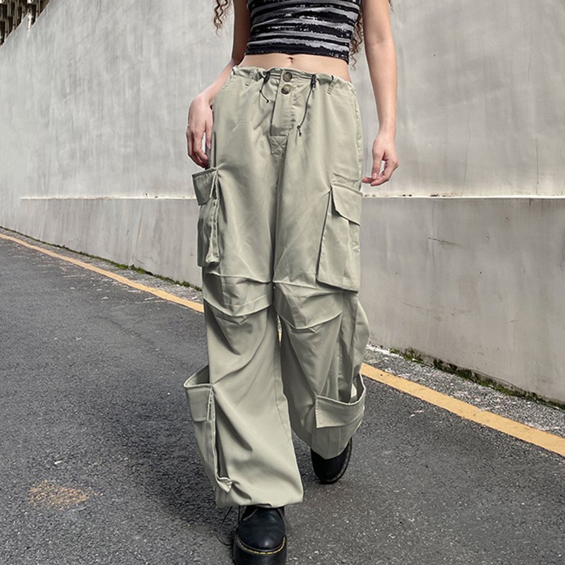 Low Rise Pocket Loose Pants