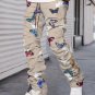 Butterfly Pattern Retro Street Straight Pants