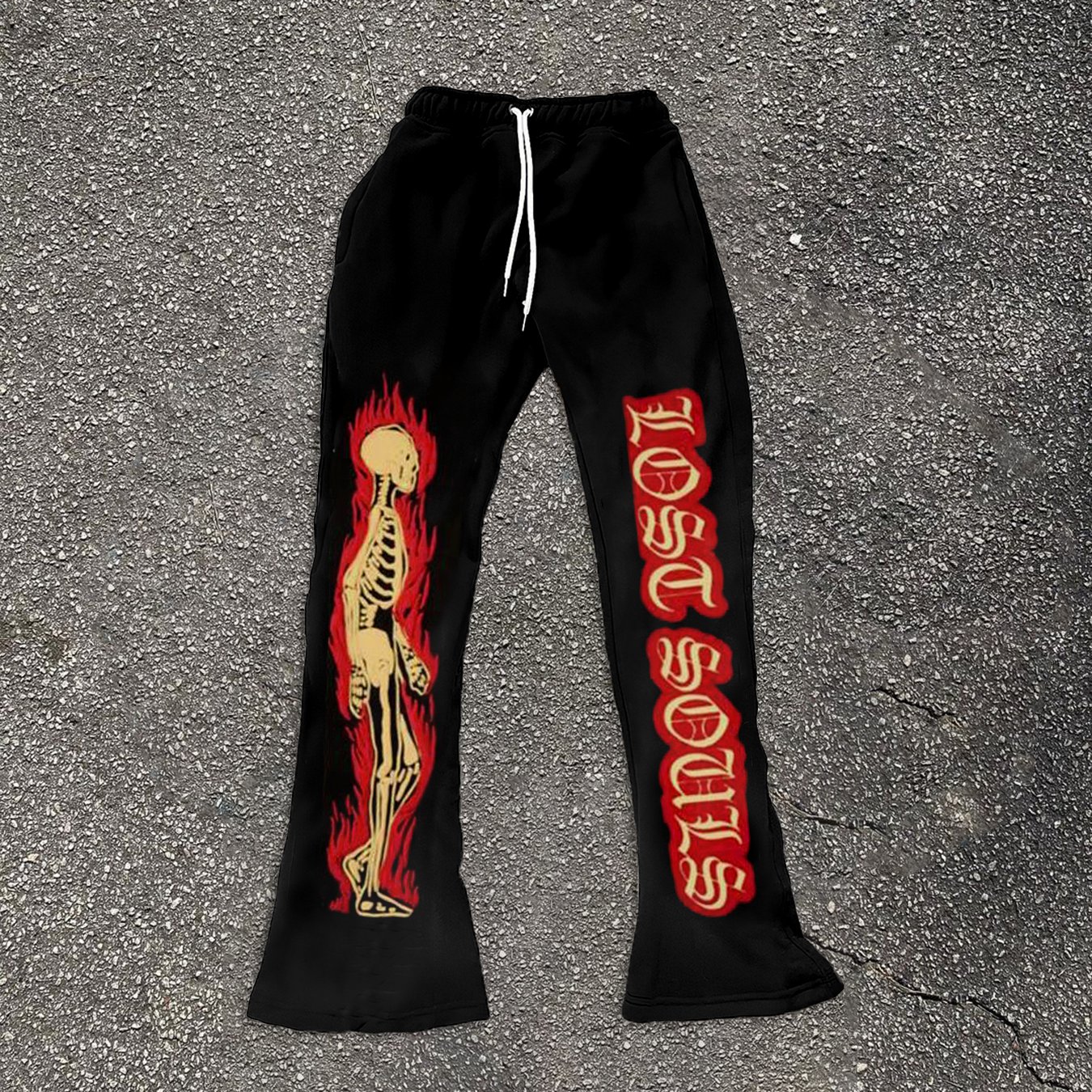 Lose Soul Print Flared Trousers