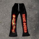 Lose Soul Print Flared Trousers