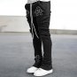 Vintage Street Style Cross Print Flared Trousers