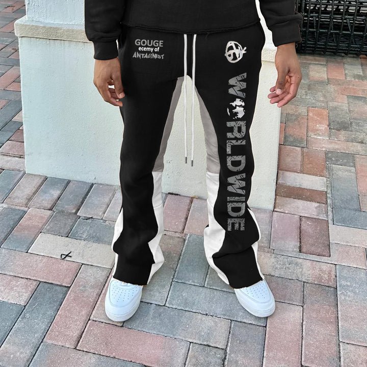 Men's Street Graphic Contrast Bootcut Sweatpants