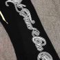 Artistic Vintage Print Black Stylish Casual Flared Trousers