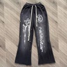 Black Vintage Mummy Hip-hop Stylish Washed Casual Flared Trousers