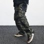 Men's High Street Retro Street Loose Slit Breasted Camouflage Flared Pants