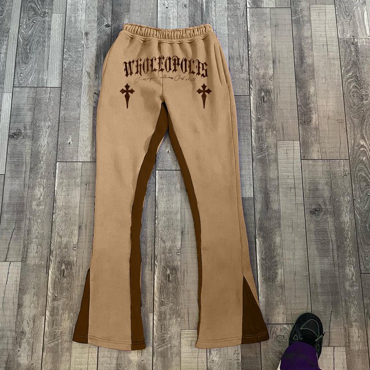 Men's Cross Graphic Contrast Flared Sweatpants