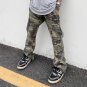Men's Ink Splash Camouflage Washed Distressed Flared Pants