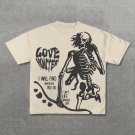 Skull Letters Print Cotton Short Sleeve T-Shirt