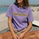 Vintage Print Round Neck Short Sleeve Surf T-Shirt