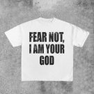 ""Fear Not,I Am Your God"" Print Cotton Short Sleeve T-Shirt
