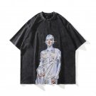 Streetwear Vintage Robot Graphic Print Men's Short Sleeve Oversized T-shirt