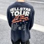 High Street Hip Hop Harley Retro Washed Long Sleeve T-Shirt