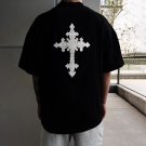 Fashion Embroidery Cross Short T-Shirt