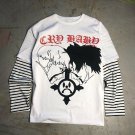 Cartoon Boy Print Striped Long Sleeves T Shirt
