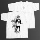 Swordsman Cartoon Letter Printing Short Sleeve T-Shirt