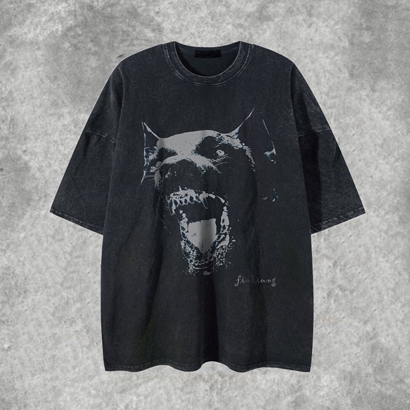 Vintage Oversized Roar Doberman Washed T-Shirt