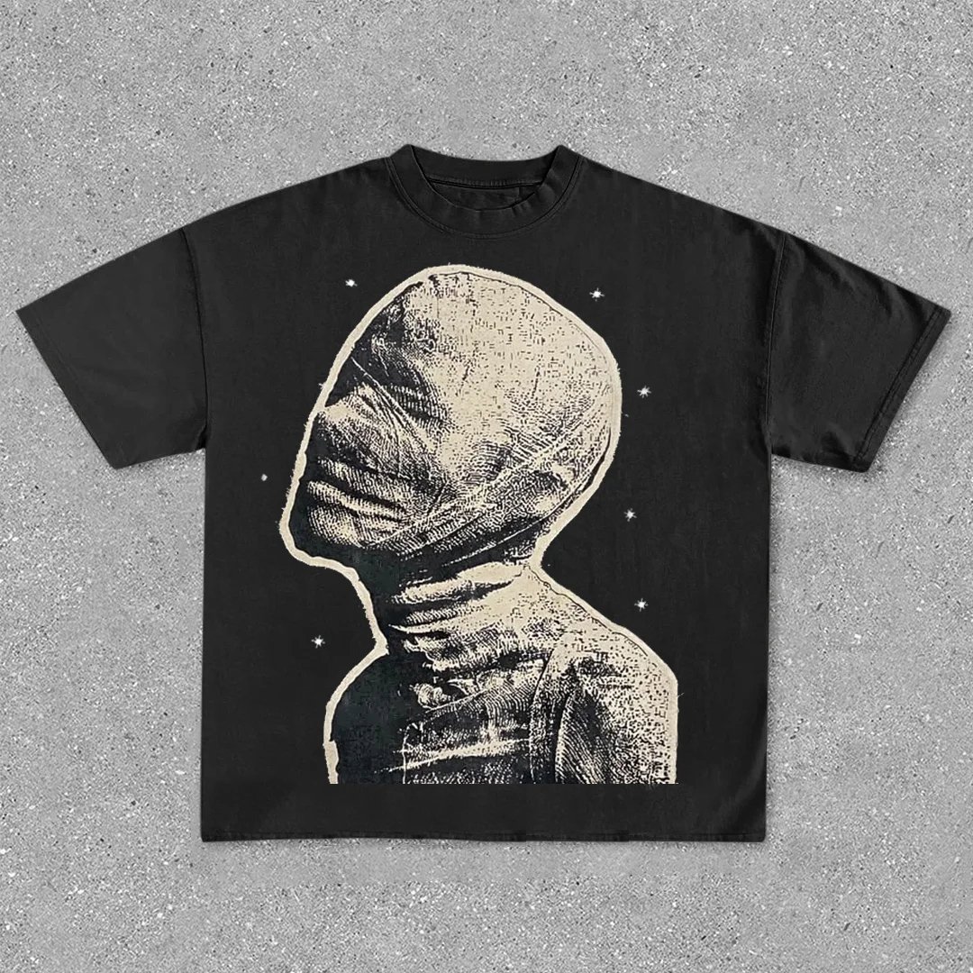 Vintage Star Mummy Print Short Sleeve T-Shirt
