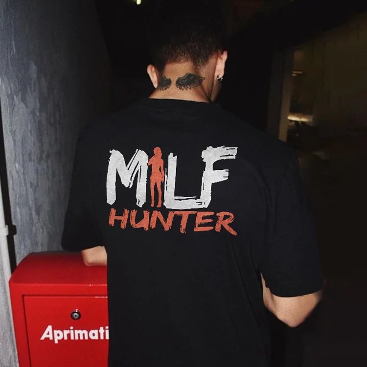 Men's Funny "MILF Hunter" Printed T-Shirt