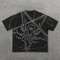 Skull Hanged Spider Print Short Sleeve T-Shirt