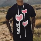 Line Love Print Short Sleeve T Shirt