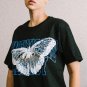 White Butterfly Letter Print Short Sleeve T Shirt