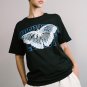 White Butterfly Letter Print Short Sleeve T Shirt